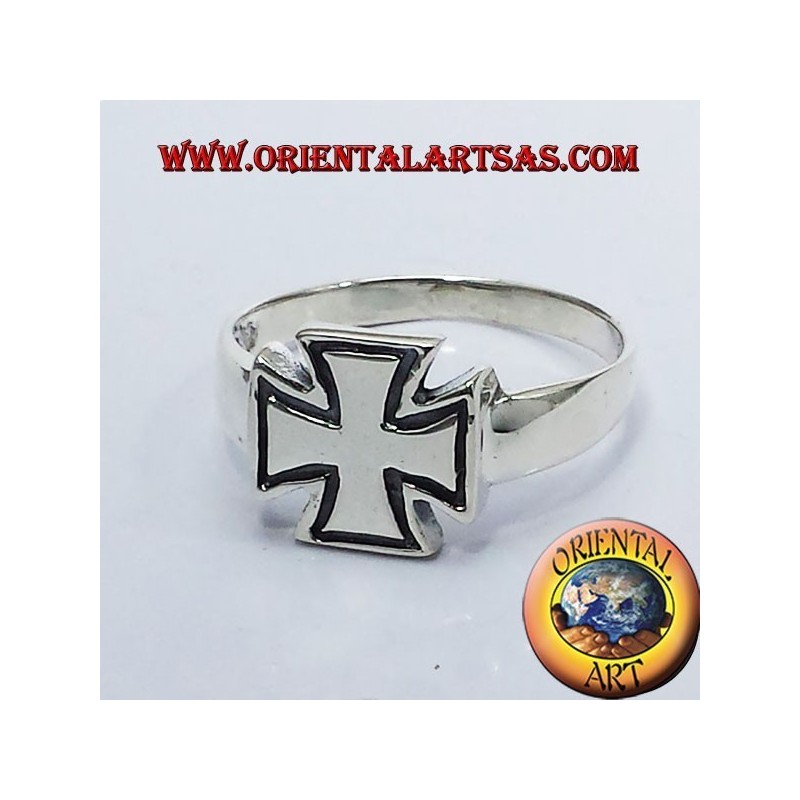Bague croix de chevaliers en argent