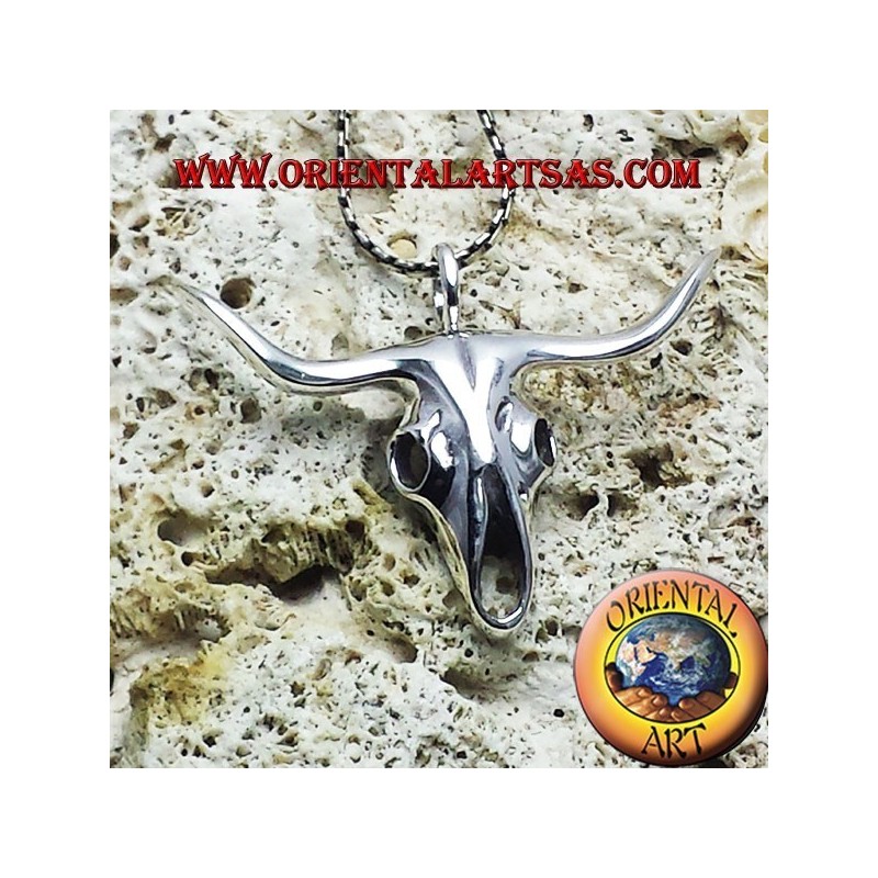 pendentif crâne de buffle en argent