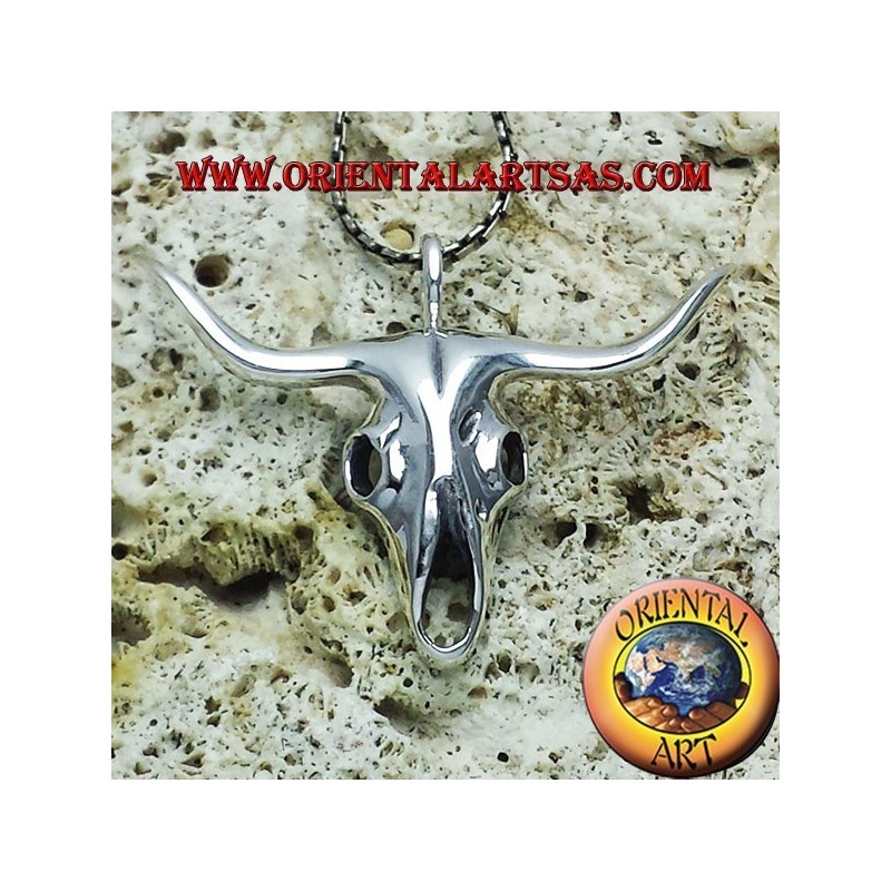 pendentif crâne de buffle en argent