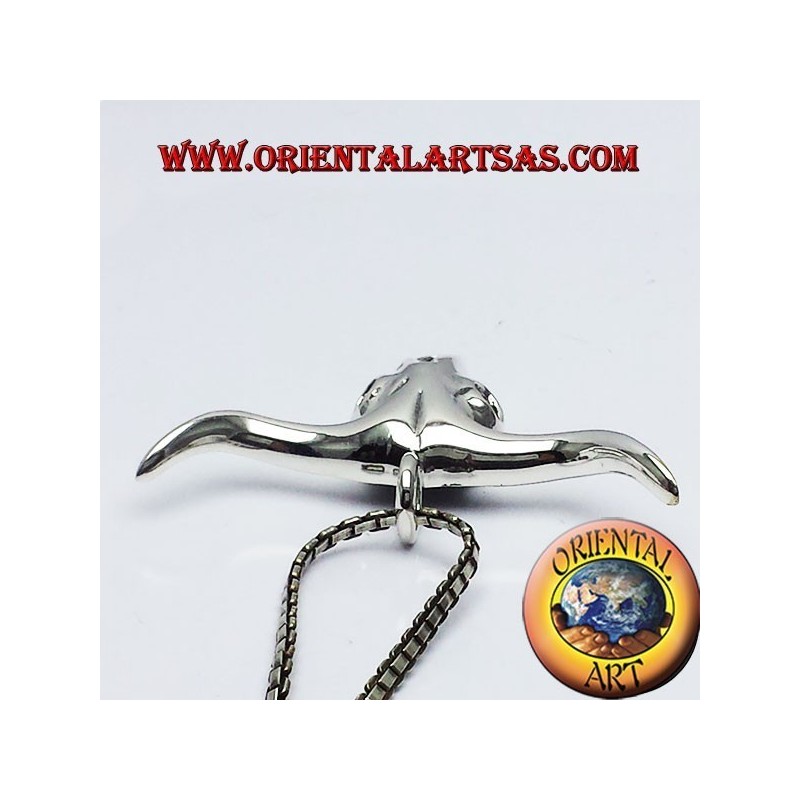 pendentif crâne de buffle en argent