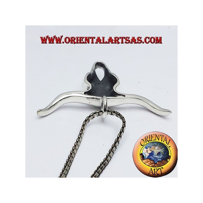 buffalo skull pendant in silver