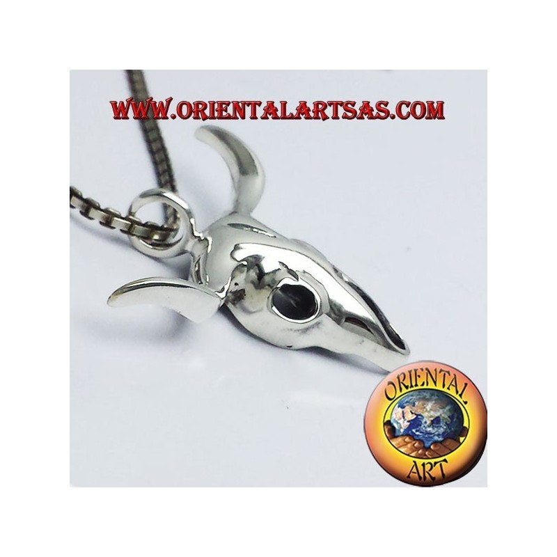 pendentif crâne de buffle en argent