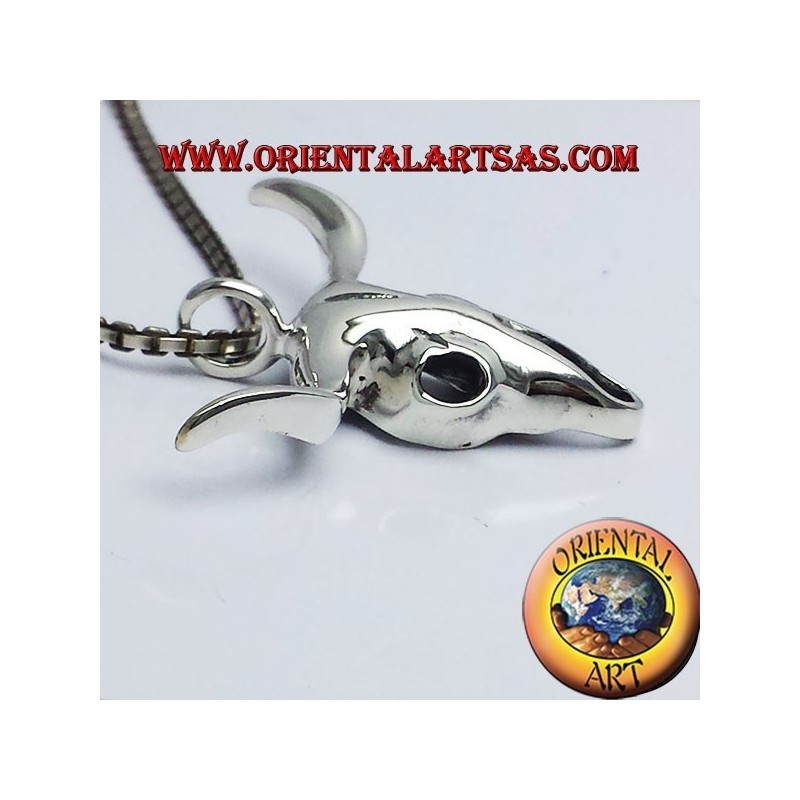 pendentif crâne de buffle en argent
