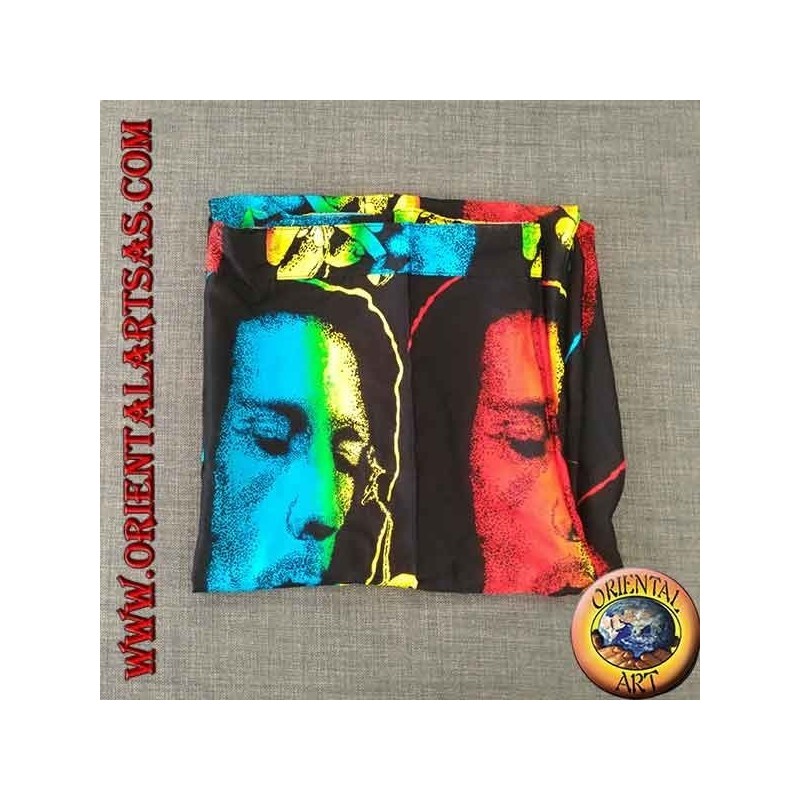 Long trousers with "Bob Marley" pocket while smoking multicolor in rayon