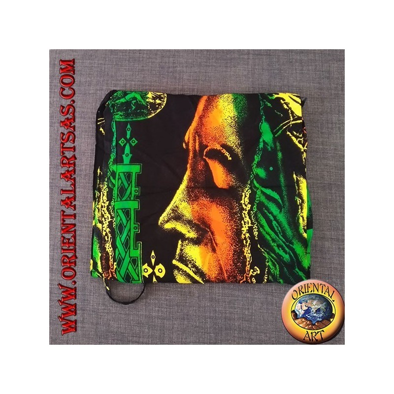 Pantaloni lunghi con taschino "Bob Marley" e Bong multicolor in rayon