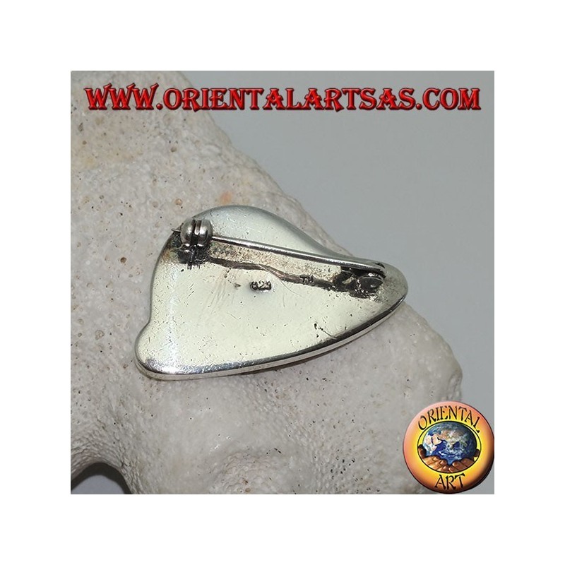 "Cloche" Hut geformte Silberbrosche aus Onyx und Markasit