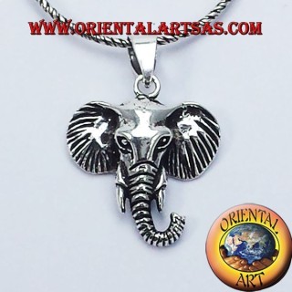 Colgante de la cabeza del elefante en plata