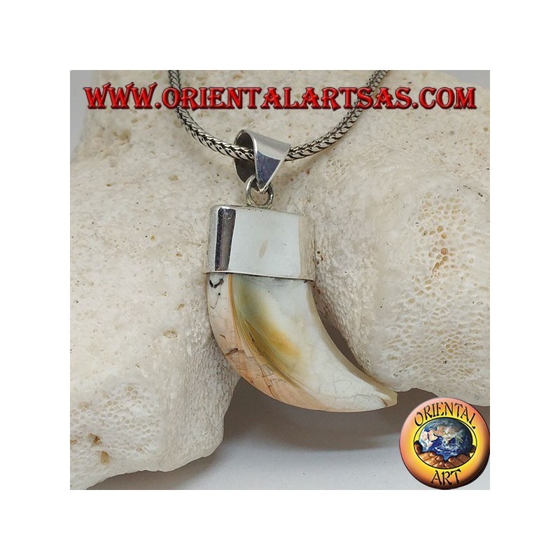 Colgante ancho de plata con caliostoma de nácar