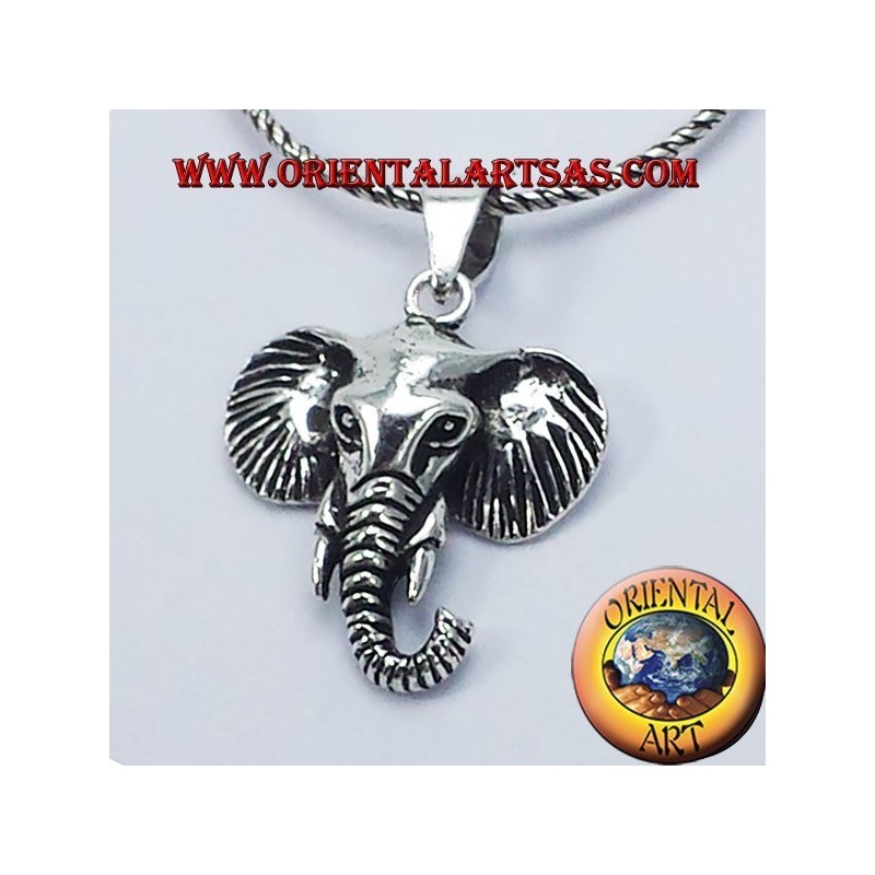 Ciondolo Testa di Elefante in argento
