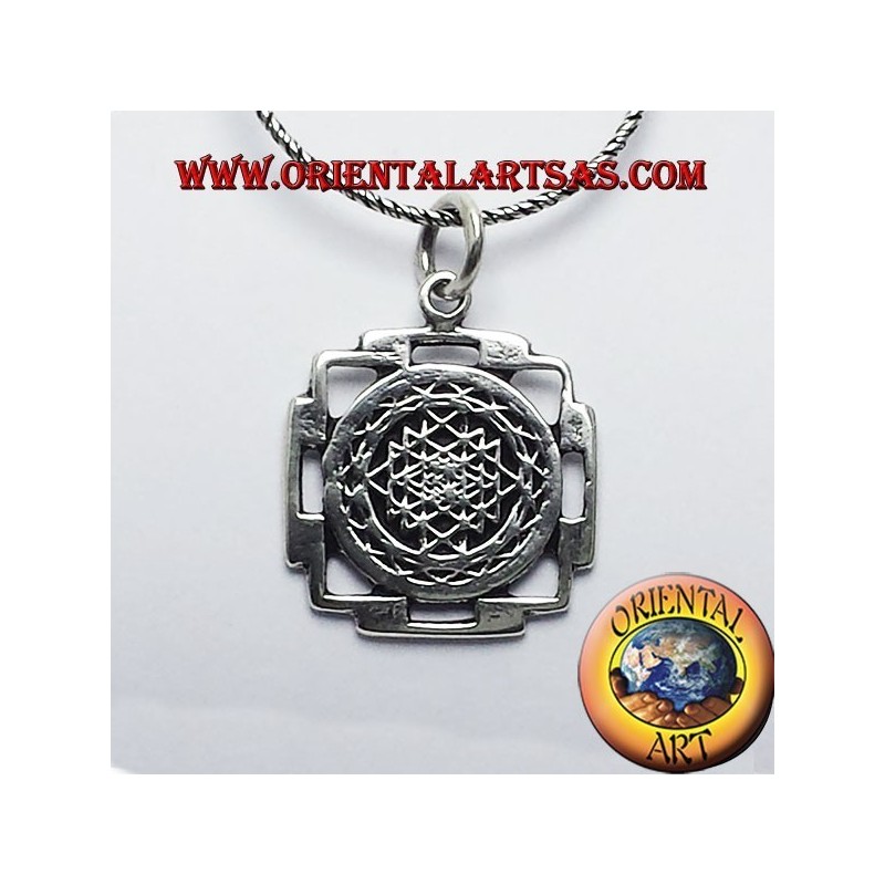 Sri Yantra pendant in silver