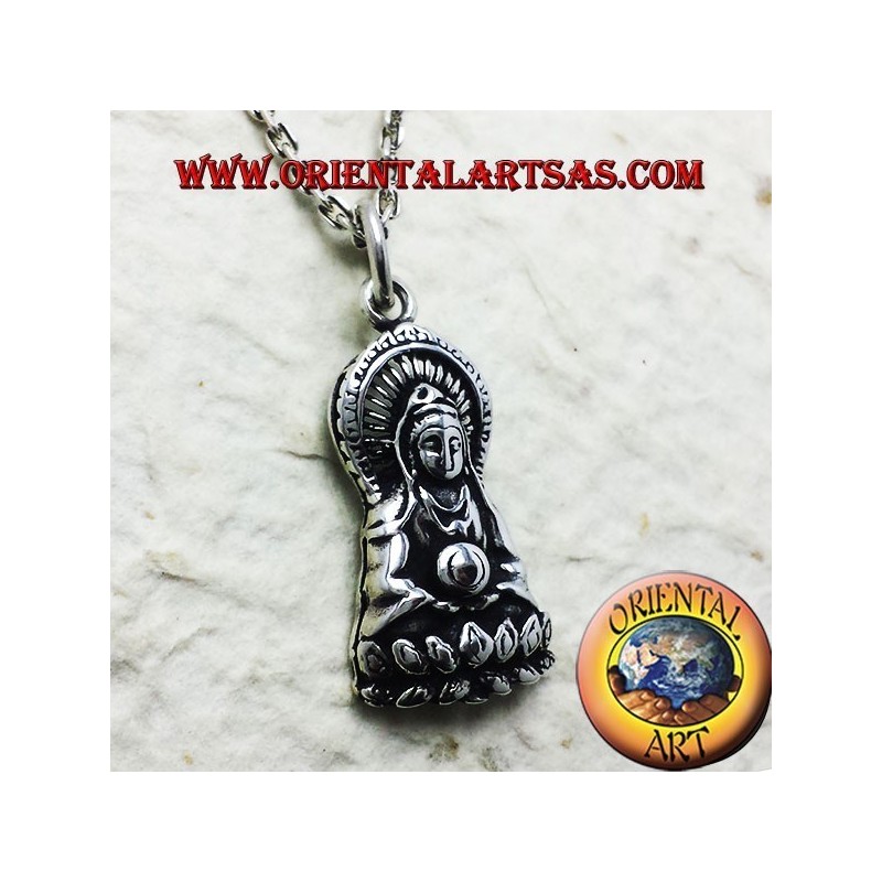 Colgante de Buda en plata fina de loto