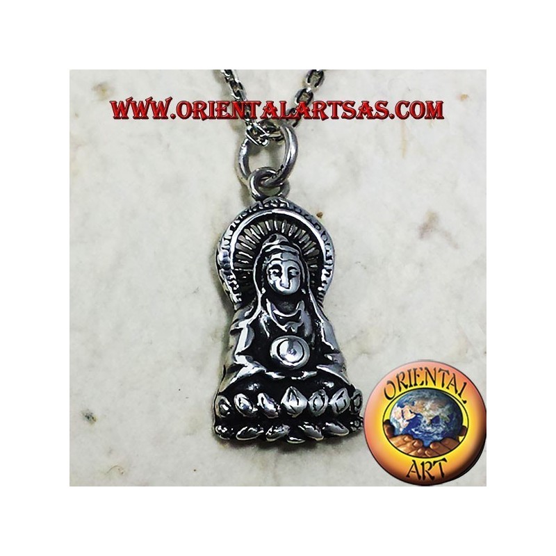 Buddha Anhänger auf Feinsilber Lotus