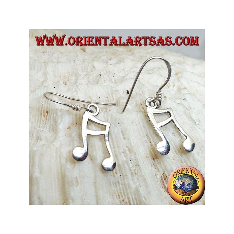 Silver earrings with a pair of semichrome pendants