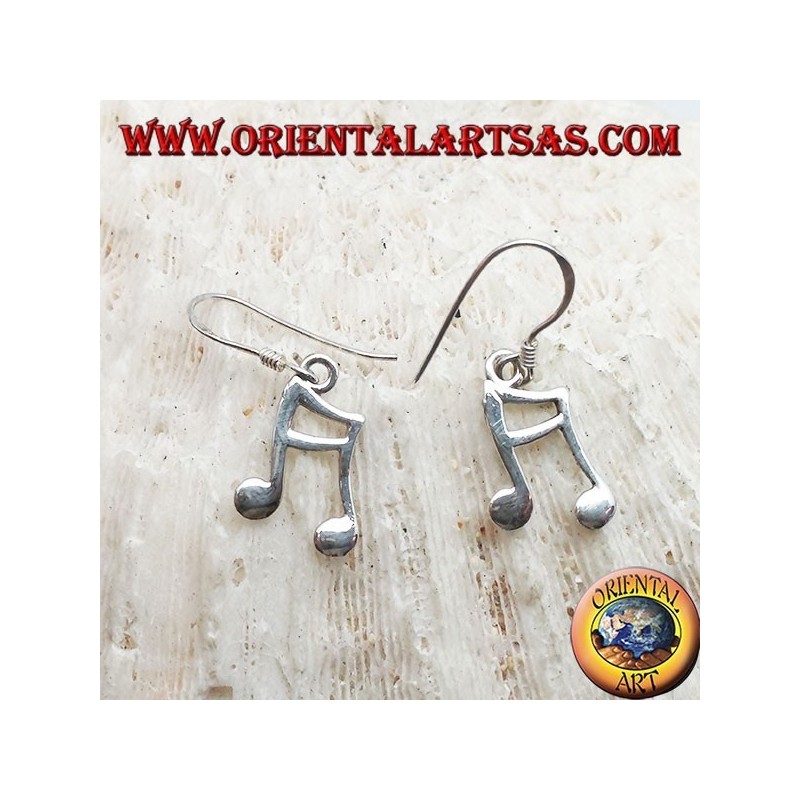 Silver earrings with a pair of semichrome pendants