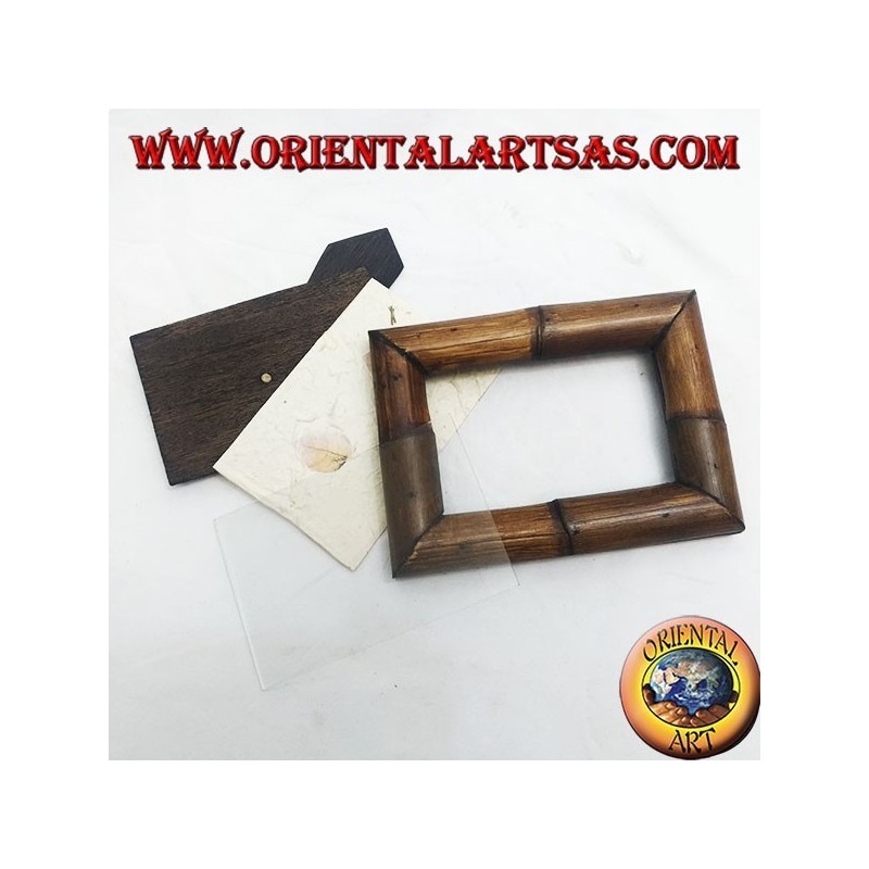 Cadre photo 20x15 cm en teck et bambou