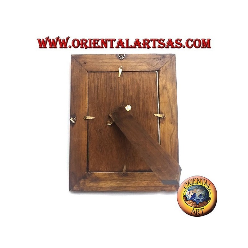 Picture frame with steps in antique teak wood 25x20 cm