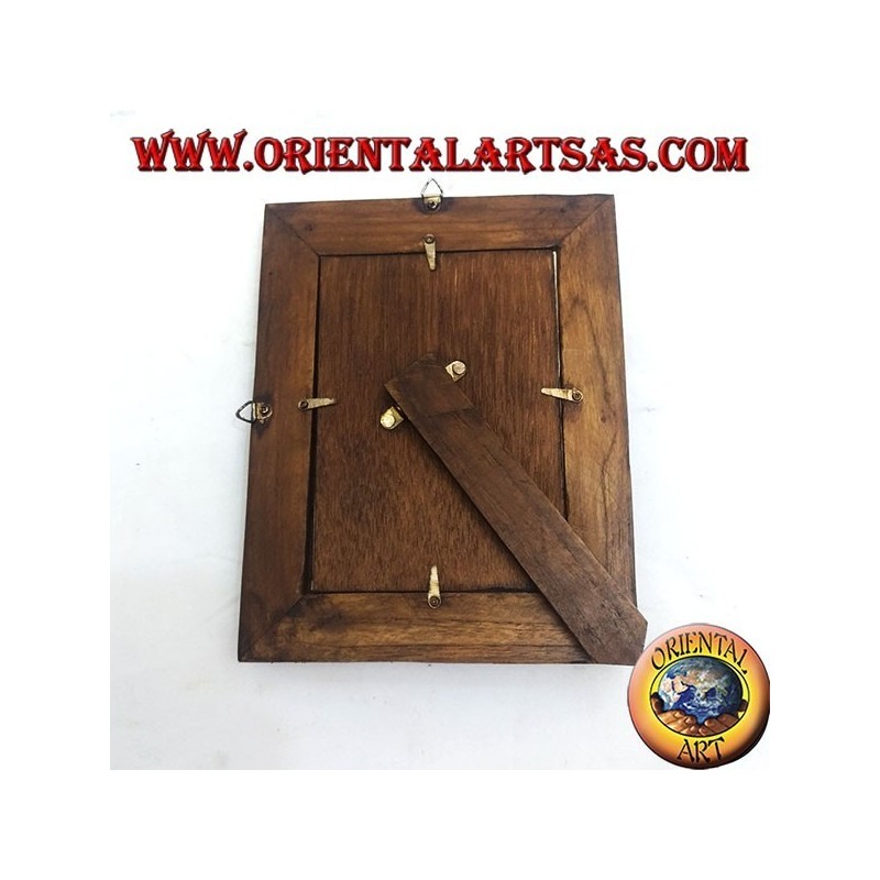 Picture frame with steps in antique teak wood 25x20 cm