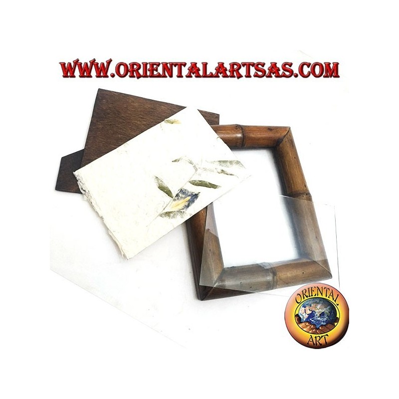 Cornice portafoto in legno di teak e bambù da 25x20 cm