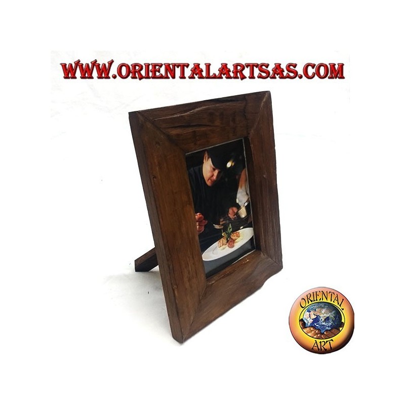 Cadre photo en bois de teck antique 25x20 cm