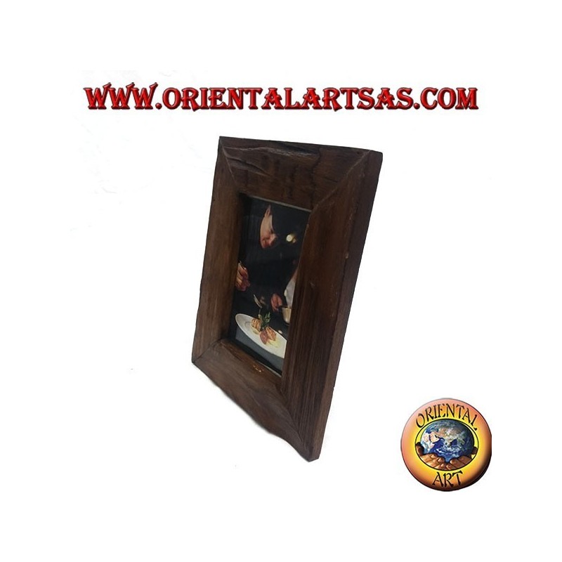  Cornice portafoto in legno di teak antico da 25x20 cm