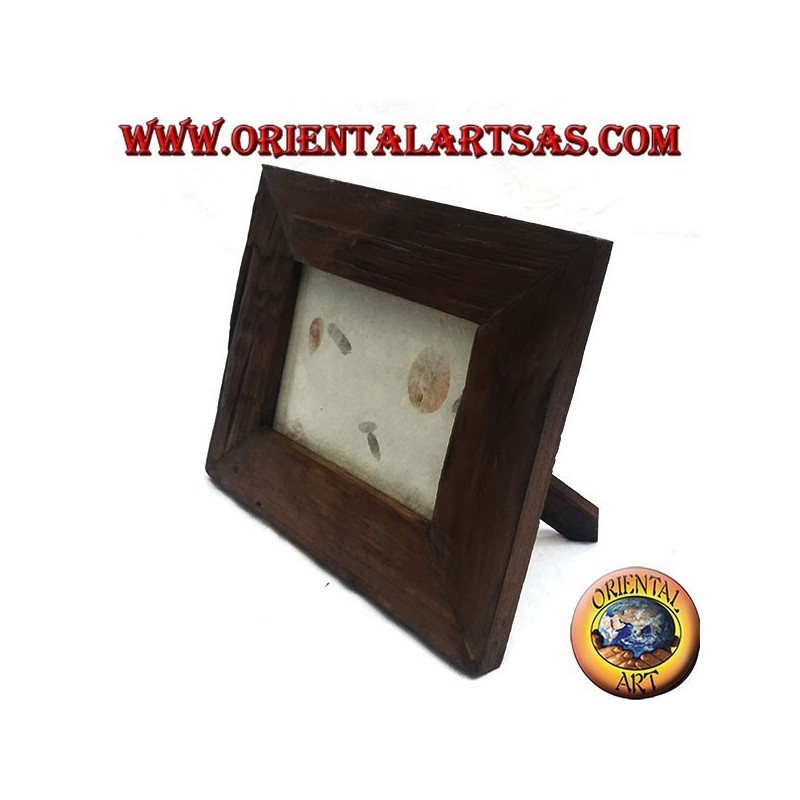  Cornice portafoto in legno di teak antico da 25x20 cm