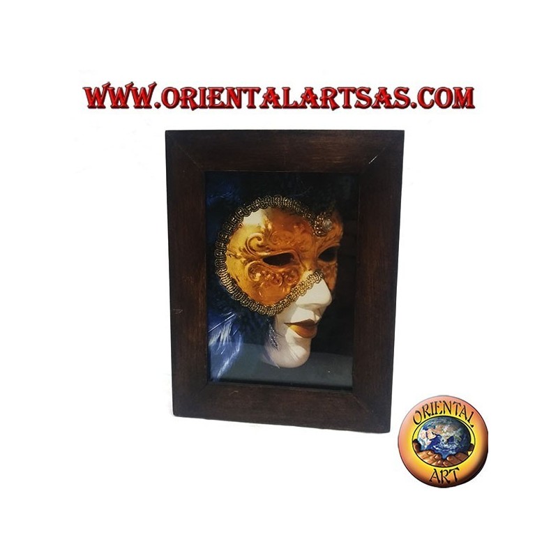 Thin photo frame in teak wood 23x18 cm