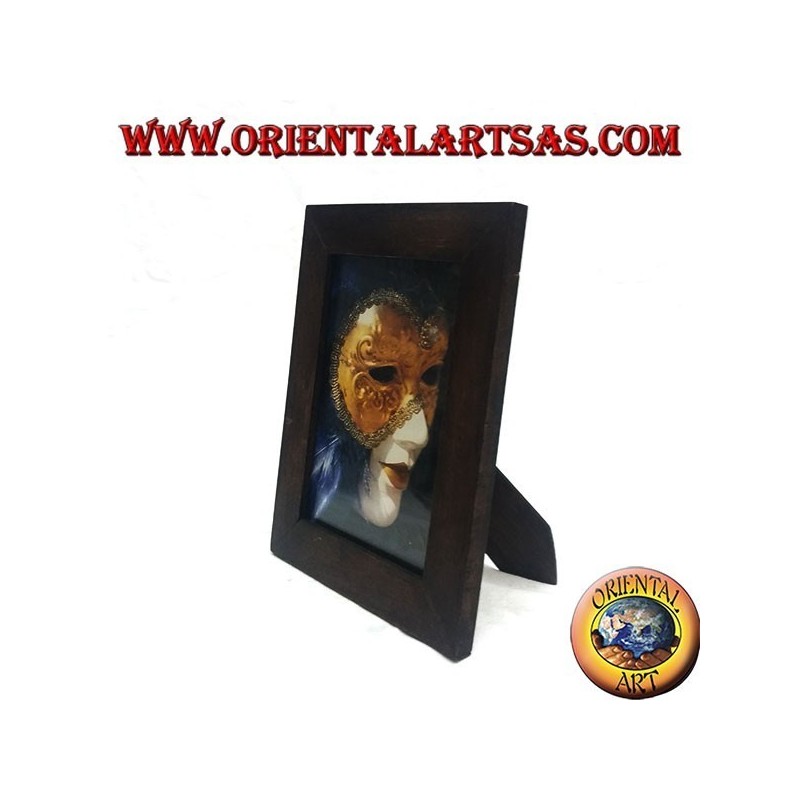 Thin photo frame in teak wood 23x18 cm