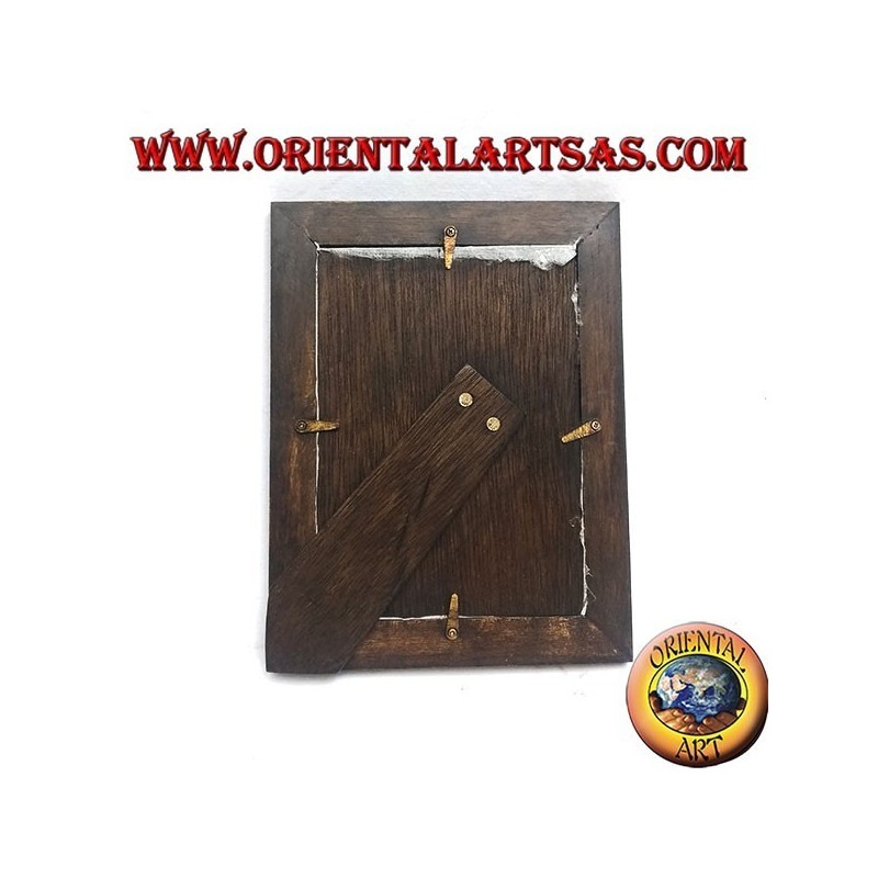 Thin photo frame in teak wood 23x18 cm