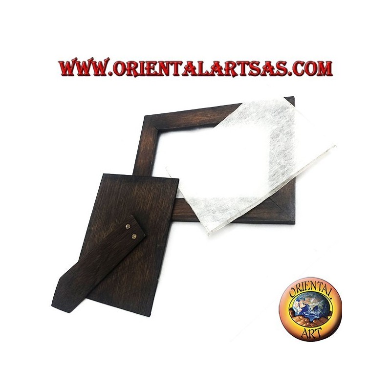 Thin photo frame in teak wood 23x18 cm