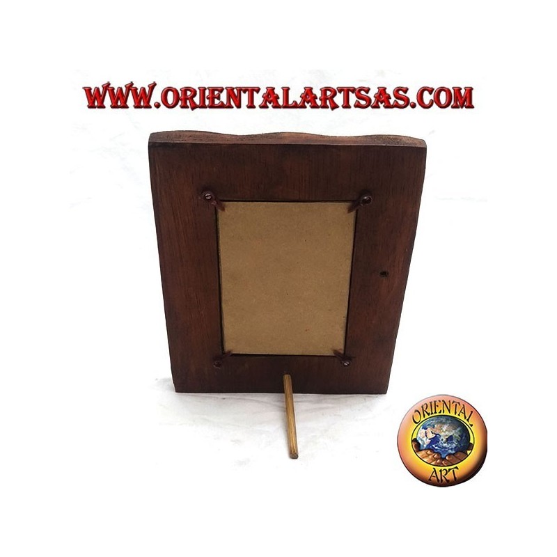 Photo frame with spirals engraved in pine wood 25x20 cm