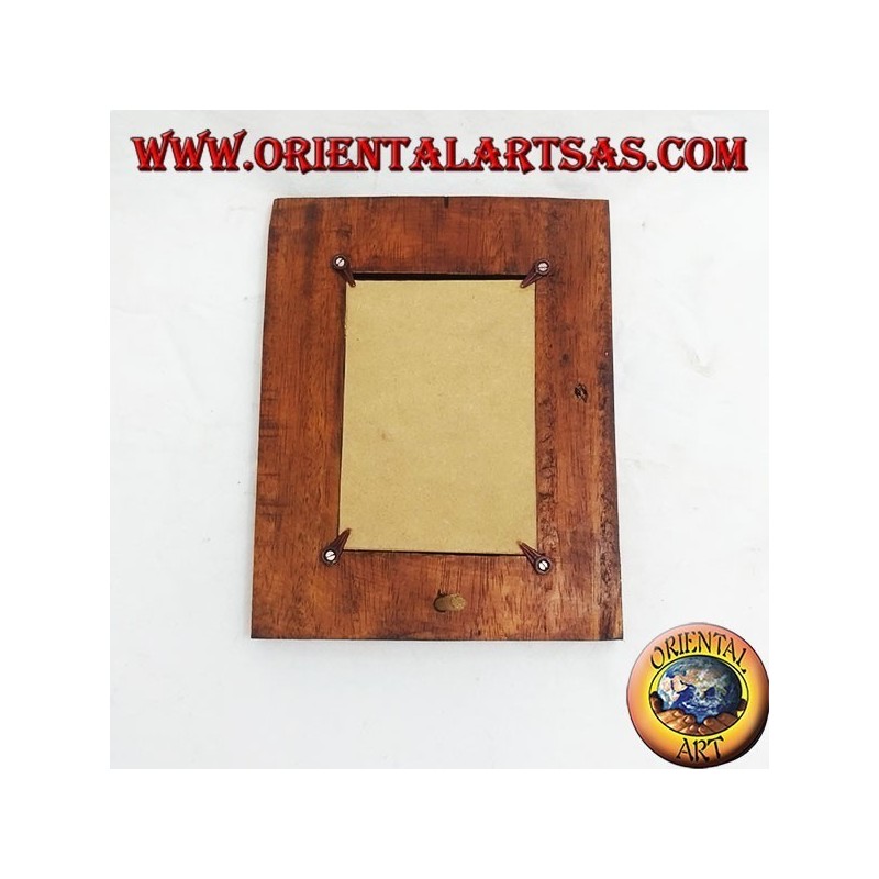 Photo frame with oblique lines engraved in pine wood 25x20 cm
