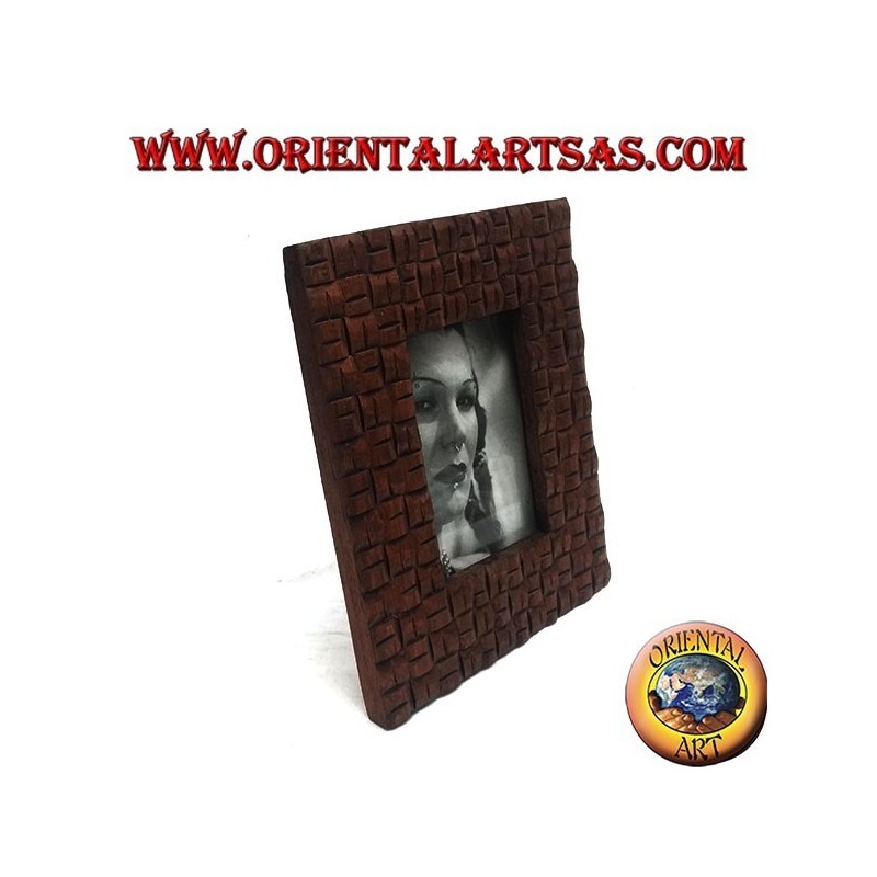 Fotorahmen mit verflochtenem kariertem Kiefernholz 25x20 cm