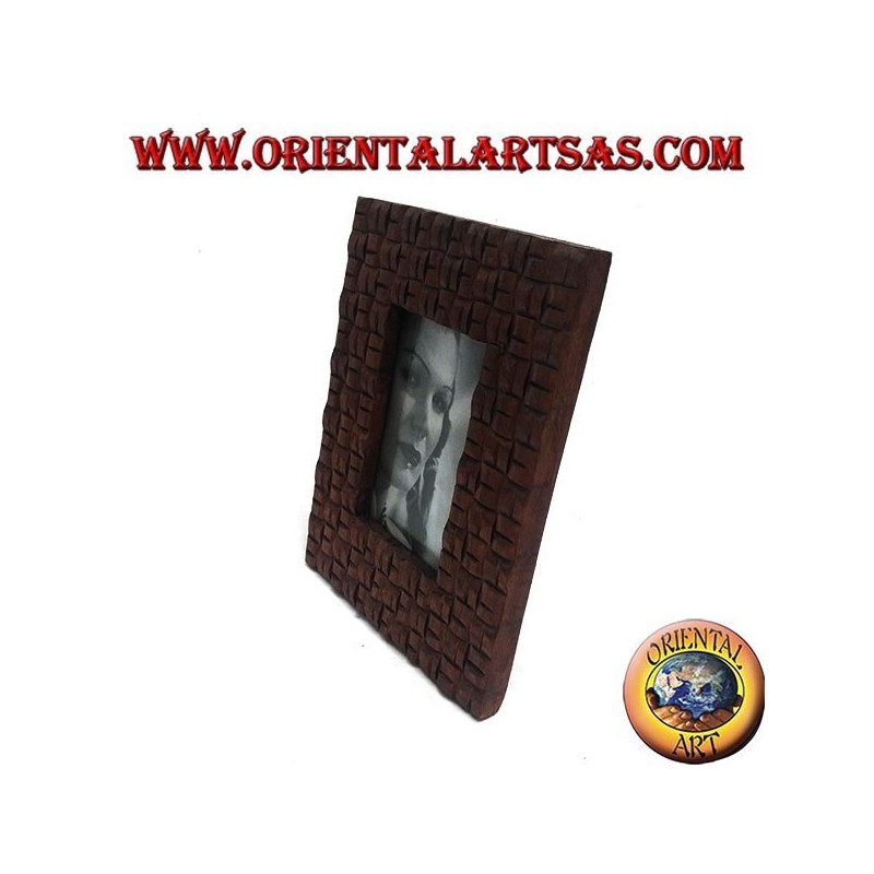 Cadre photo avec bois de pin à carreaux entrelacés 25x20 cm