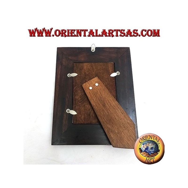 Marco de fotos de madera de mango con dos insertos plateados de 20x16 cm con decoración floral