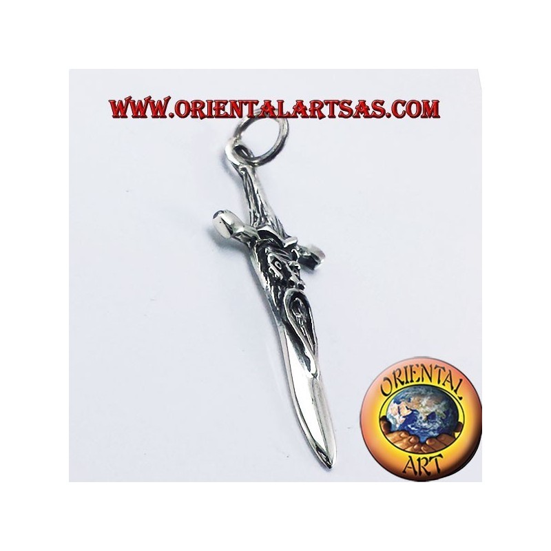 Espada colgante en plata de salvia