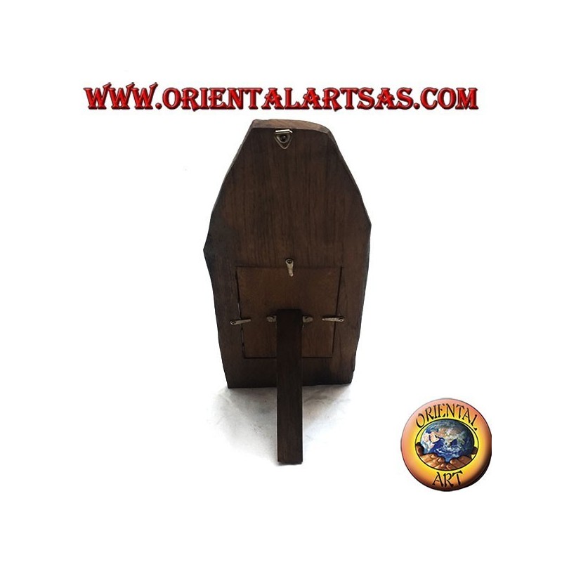 Cornice portafoto a stecca a punta di tronco in legno di teak antico da 35x15 cm