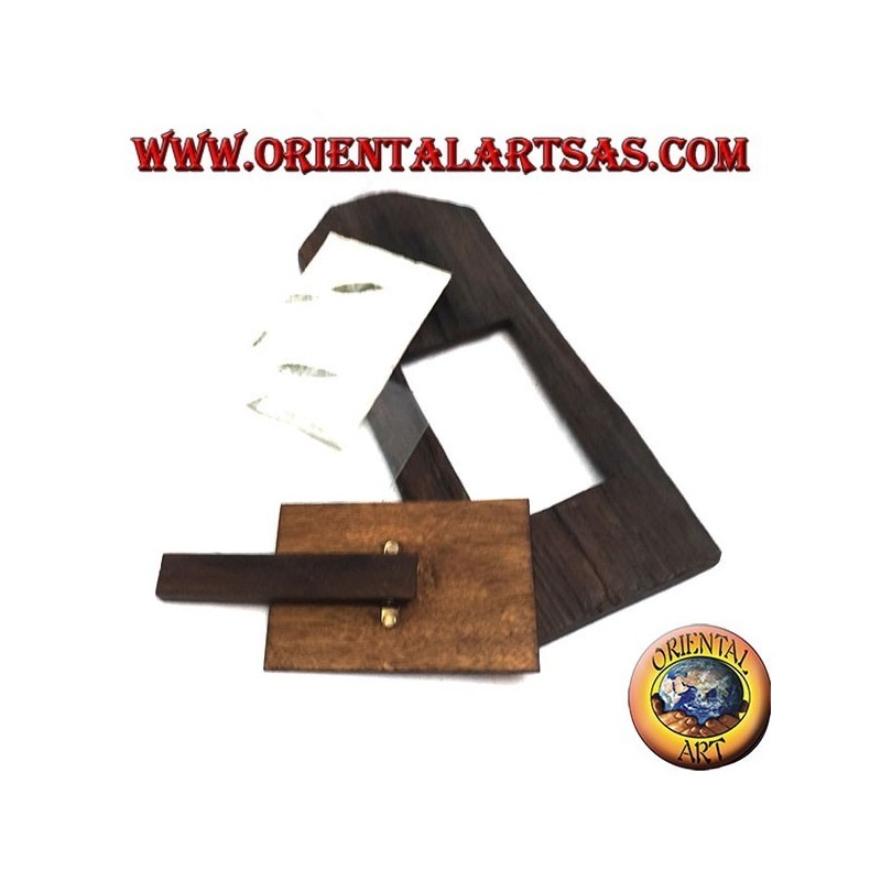 Fotorahmen mit quadratischer Stammlatte aus antikem Teakholz 35x15 cm