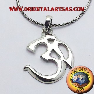 Ciondolo OM Oṁ Óm E Aum Sillaba Sacra in argento
