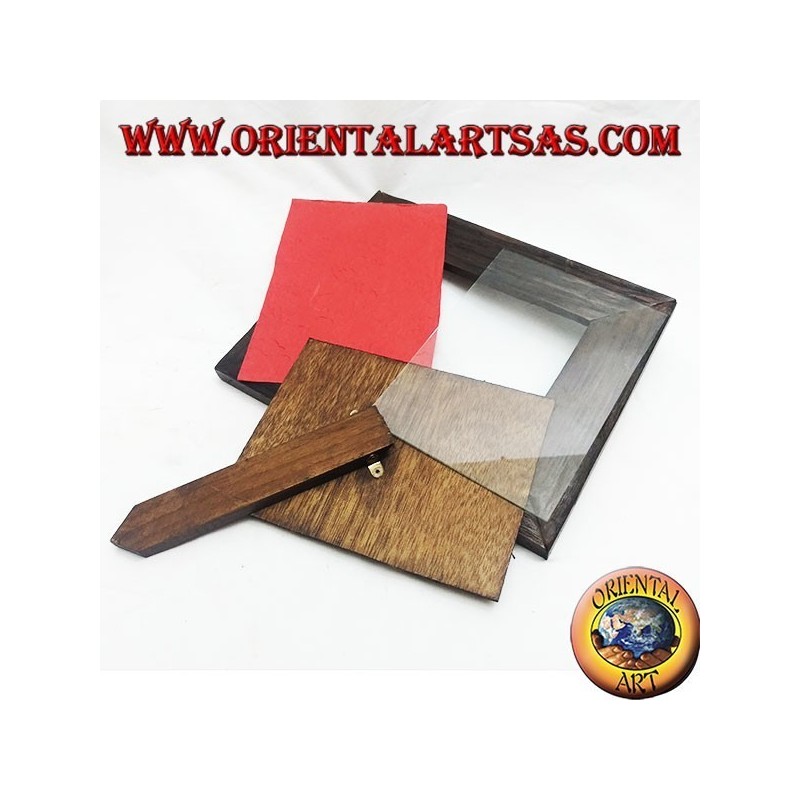 Cornice portafoto in legno di teak antico da 28 x 23 cm