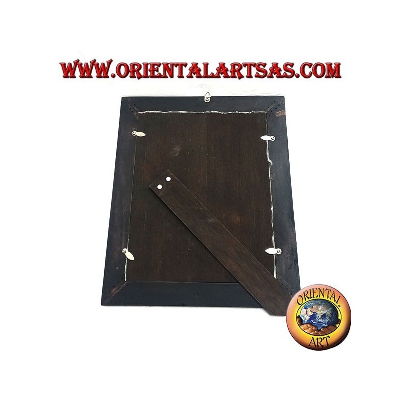 Fotorahmen aus Mangoholz mit vier silberfarbenen Einsätzen mit Blumendekor von 31 x 26 cm