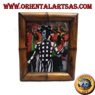 Cadre photo 31 x 26 cm en teck et bambou