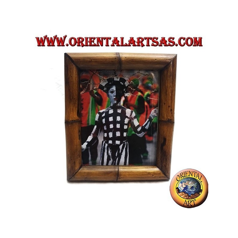 31 x 26 cm teak and bamboo photo frame