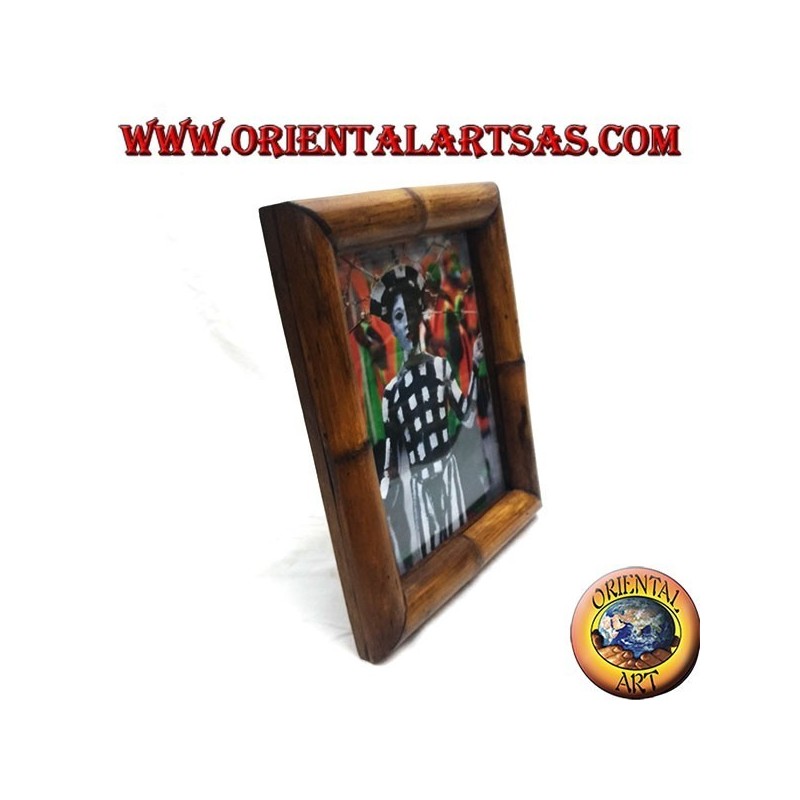 31 x 26 cm teak and bamboo photo frame