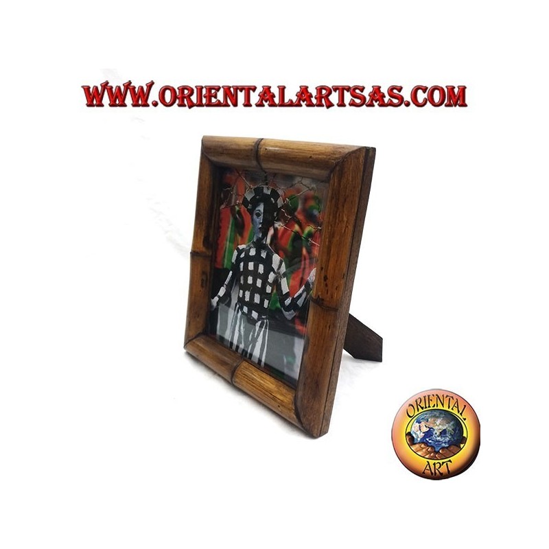 31 x 26 cm teak and bamboo photo frame