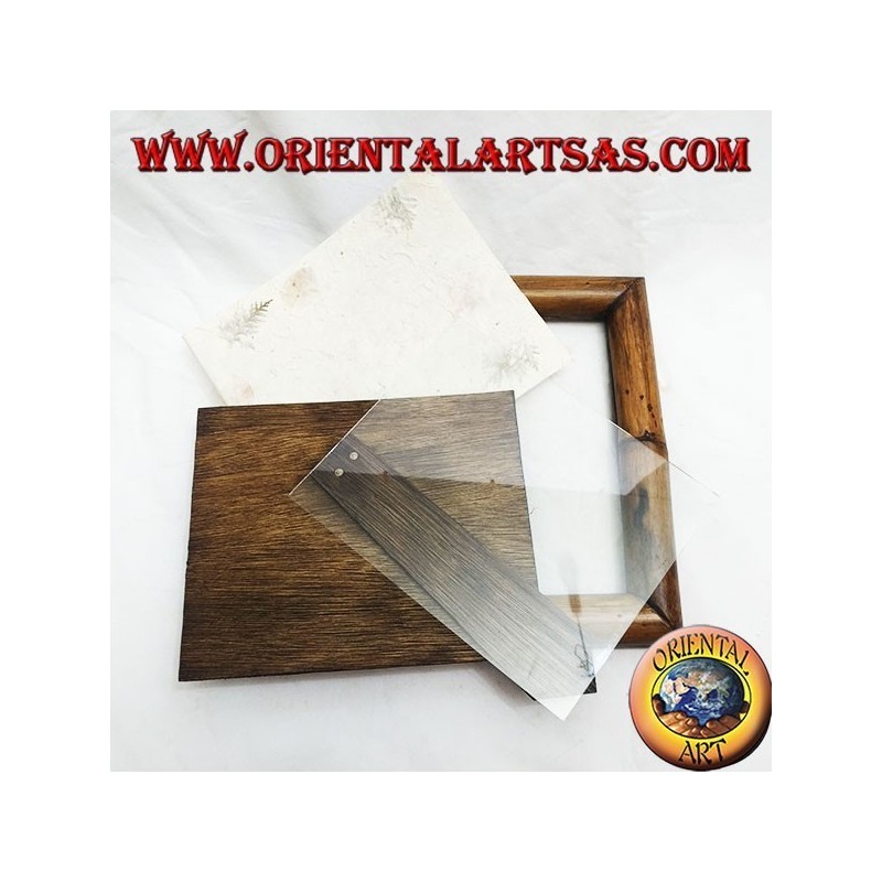 31 x 26 cm teak and bamboo photo frame