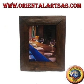 Cornice portafoto in legno di teak antico da 30 x 25 cm
