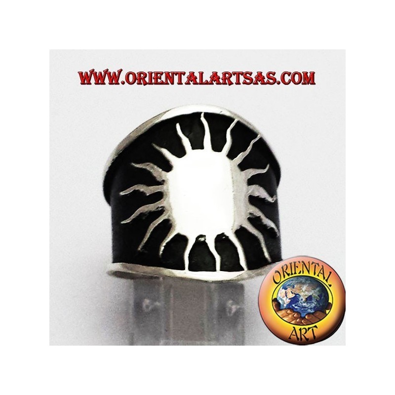 ring large sun silver band