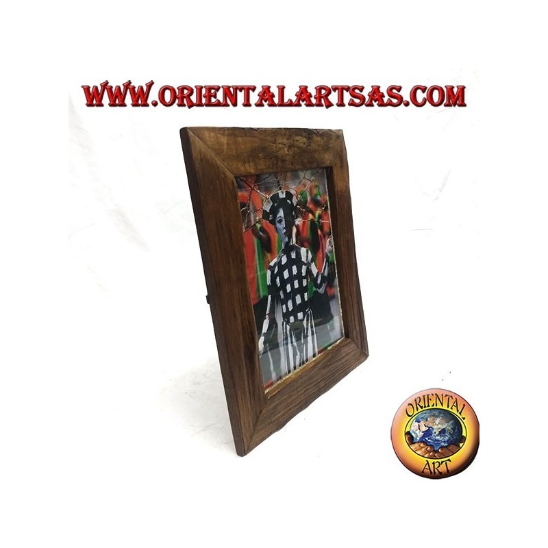 Antique teak wood photo frame 36 x 30 cm