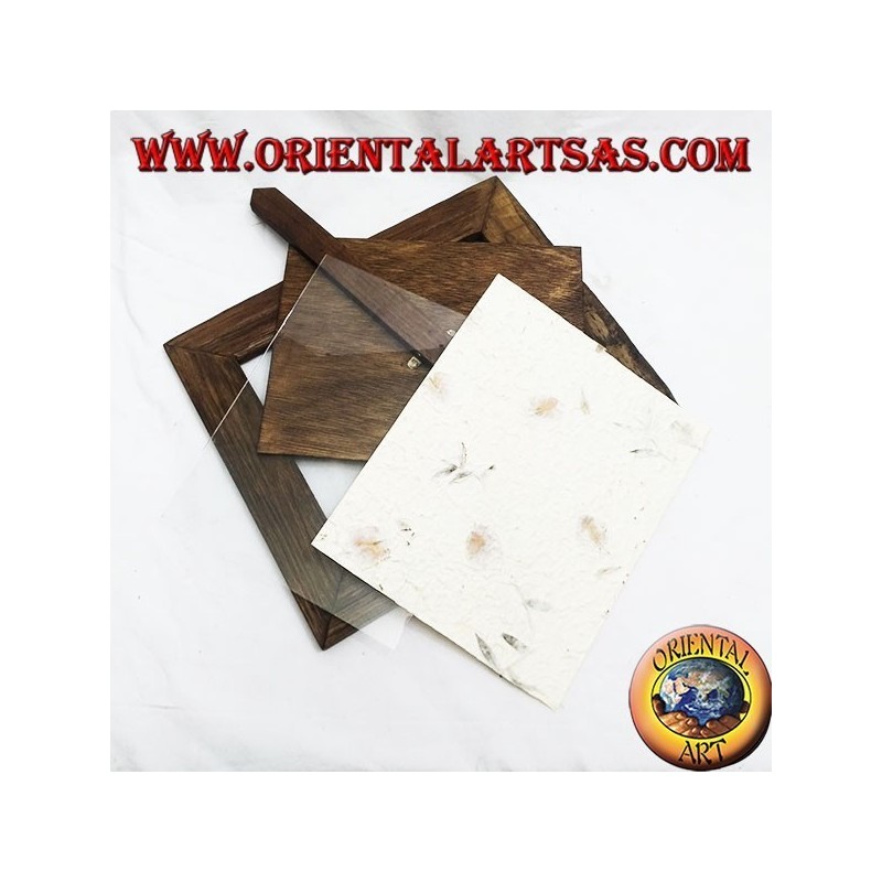 Antique teak wood photo frame 36 x 30 cm