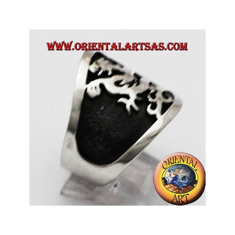 wide band ring silver griffin